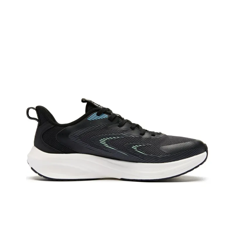 QIAODAN Anti Slip Wear Resistant Low Top Casual Running Shoes Men's Black Green-1