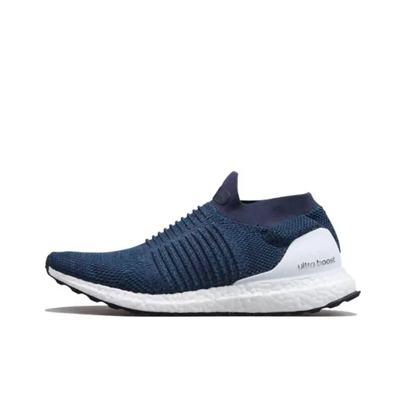 Adidas Ultraboost Laceless Slip Resistant Breathable Low Top Casual Running Shoes Unisex Blue-0