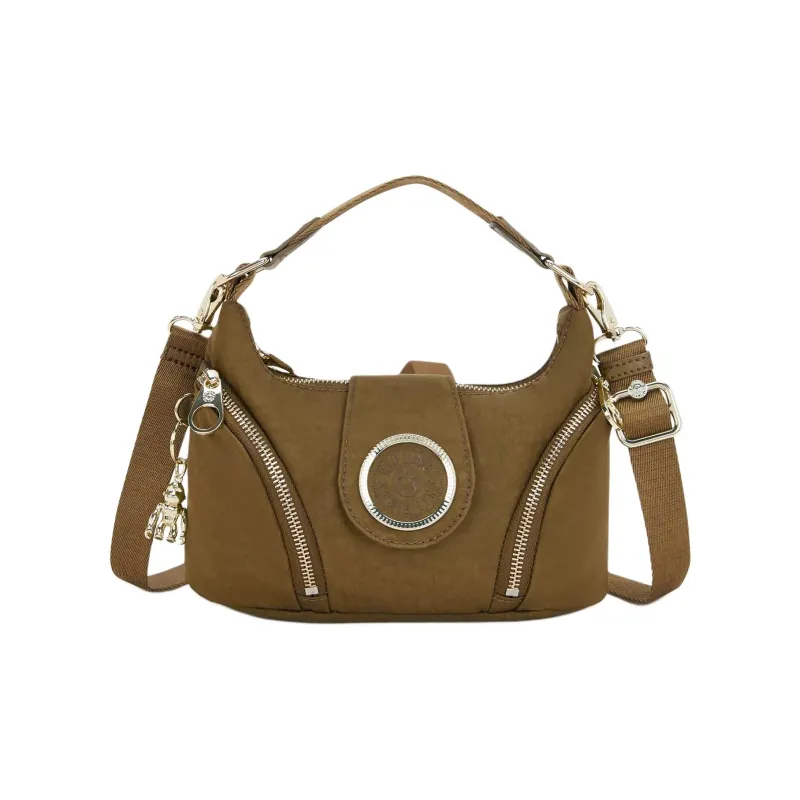 Kipling Nylon Portable Crossbody Bag, Shoulder Bag Small Size Unisex Brown-0