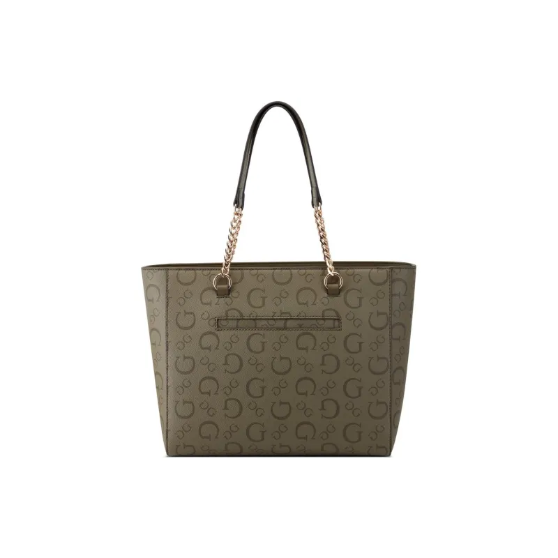 GUESS Coated Canvas Tote Bag Shopping Bag Handbag Women's Green-2