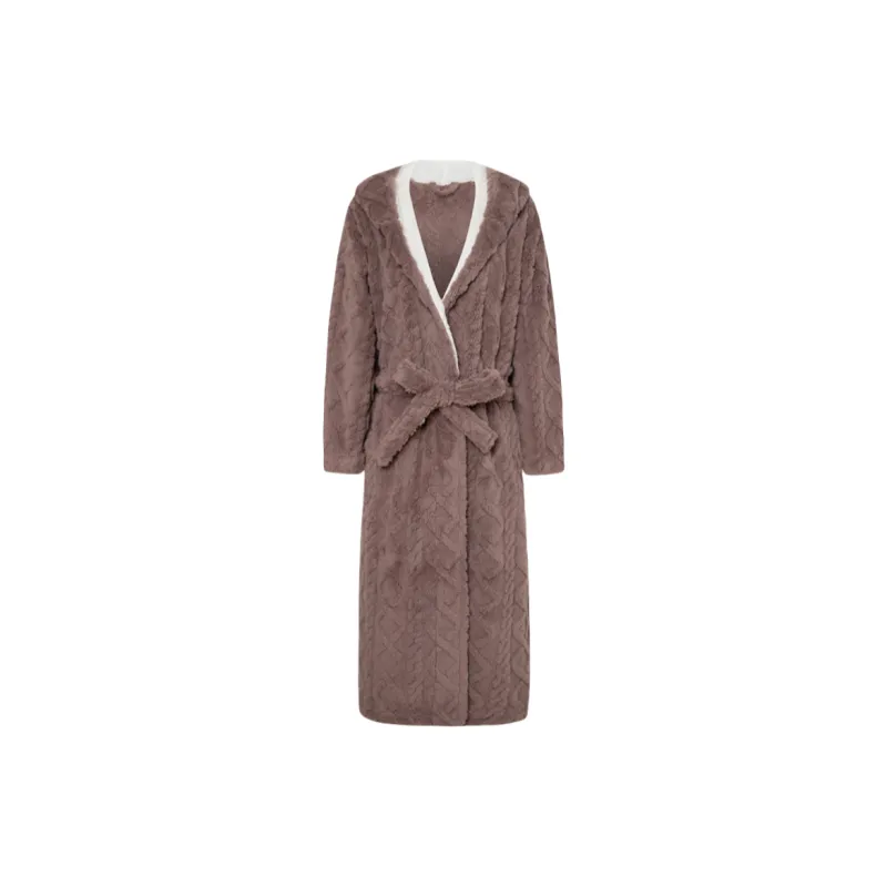 Vine Color Women's Bath Robes-9