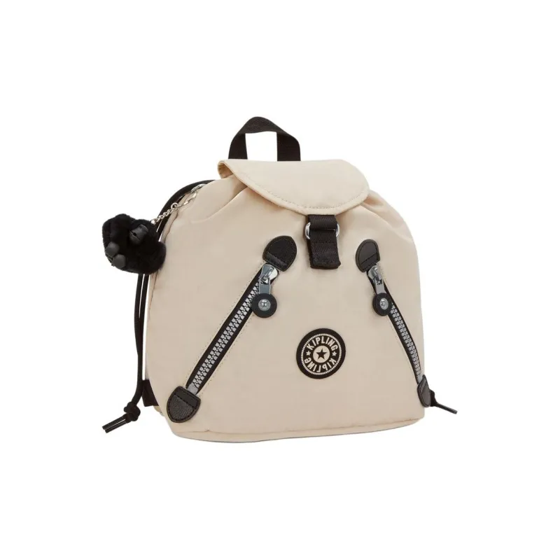 Kipling Recycled Nylon Backpack Small Size Unisex Beige-1