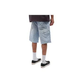 Purple Brand Logo-patch Denim Shorts