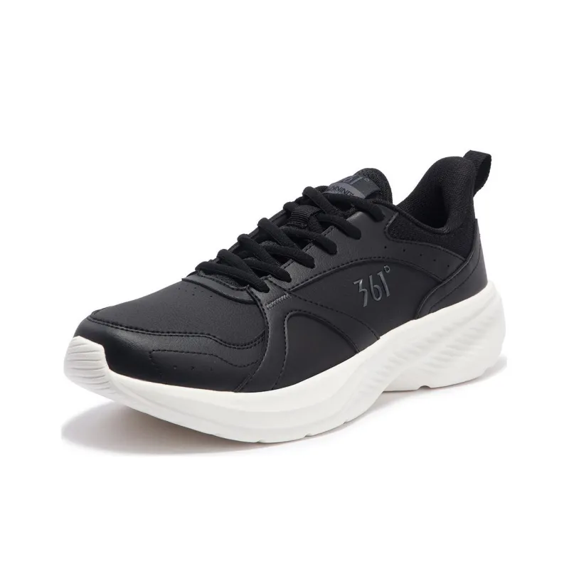 361° Cushioned Slip-Resistant Low-Top Casual Running Shoes Men's Black White-2