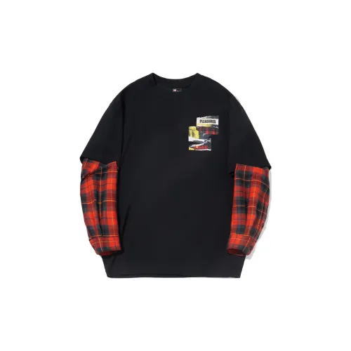 Pleasures X LiNing Sweatshirts Men Black With Red Flame Checkered Pattern