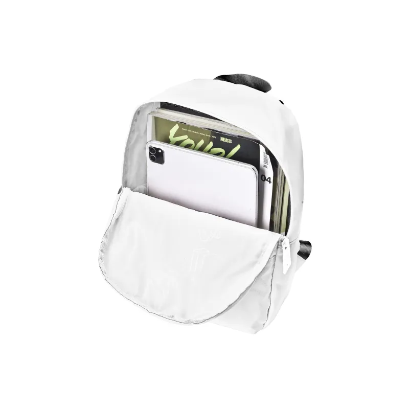TURN UP Polyester Students Backpack Regular Unisex White-3