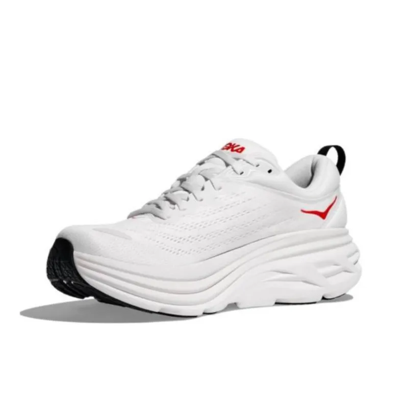 HOKA ONE ONE Bondi 8 White Vermillion-2