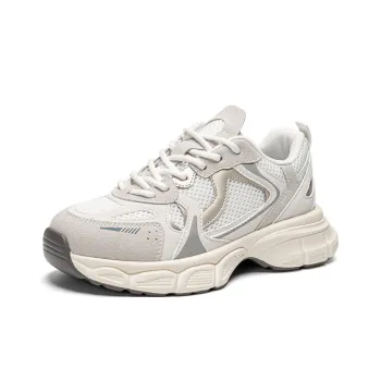 EXULL Q Lightweight Low Top Chunky Sneakers Women's White