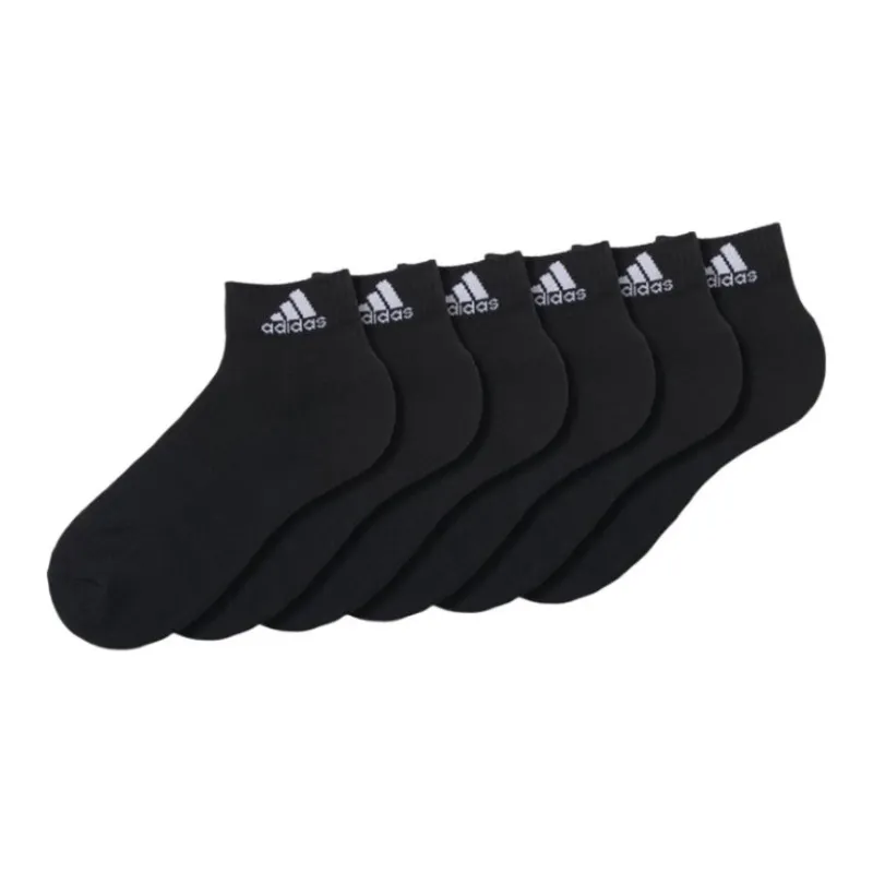 Adidas Mid Calf Socks Unisex 6 Pack Black-0