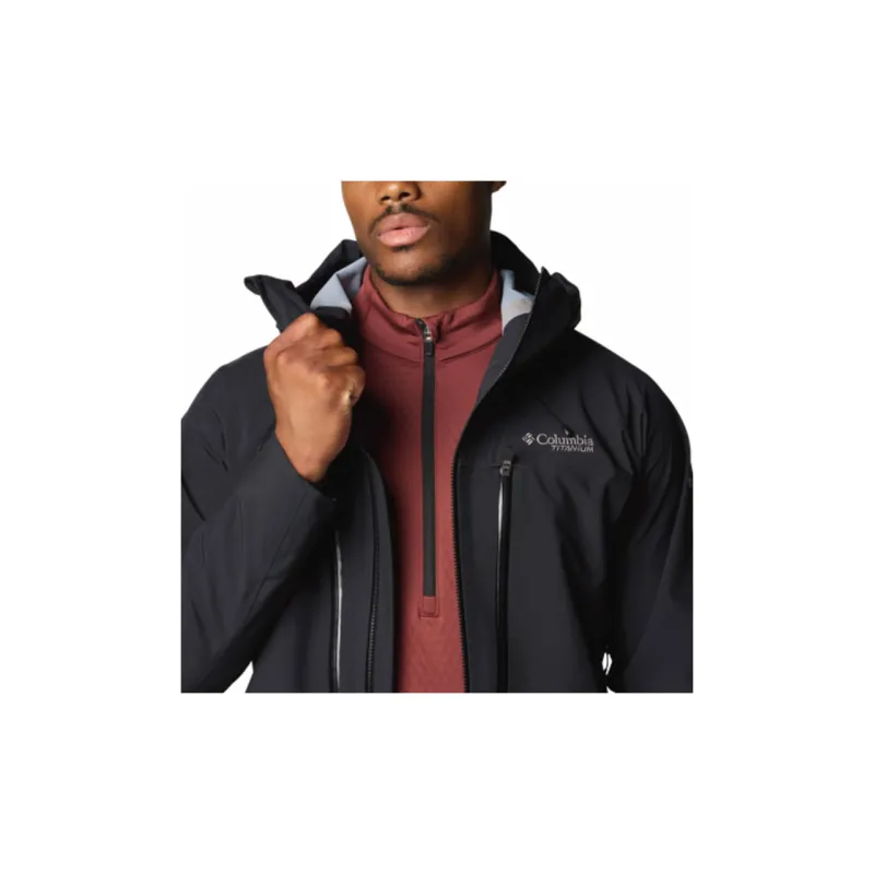 Columbia Platinum Peak Waterproof And Breathable Windbreaker Jacket Men's Black-2
