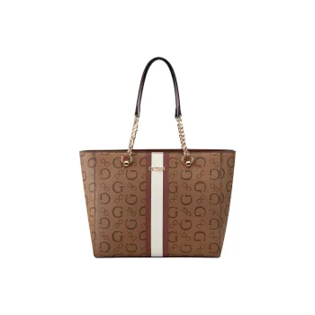 GUESS Coated Canvas Tote Bag Shopping Bag Handbag Women's Brown