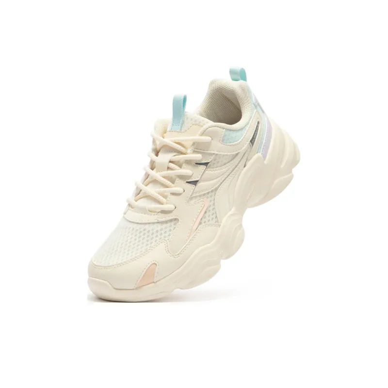 361° Anti Slip Wear Resistant Low Top Casual Running Shoes Women's White Blue-3