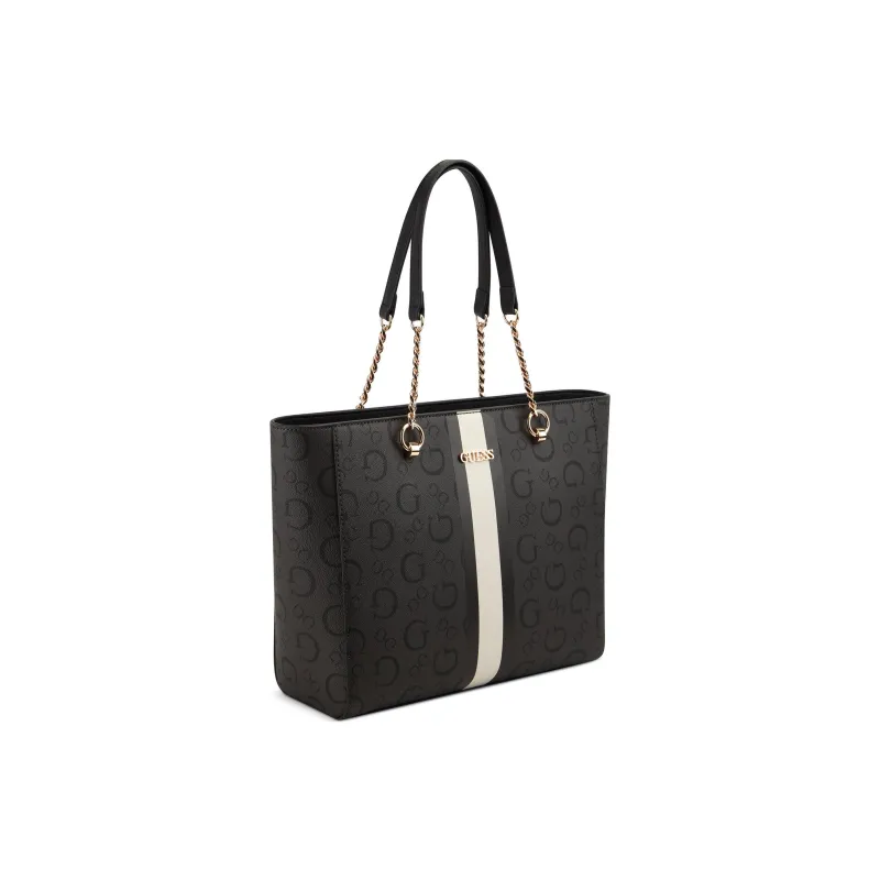 GUESS Coated Canvas Tote Bag Shopping Bag Handbag Women's Black-1