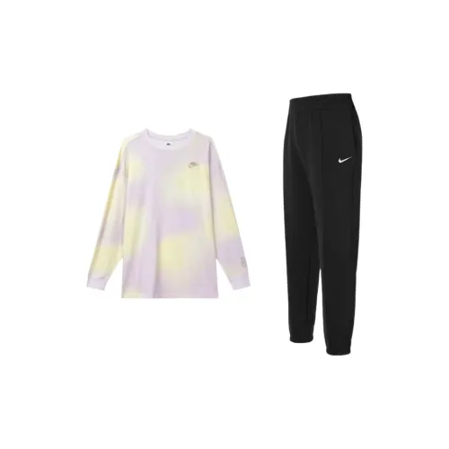 Nike Sweatshirt Sets Women's Light Purple/Black