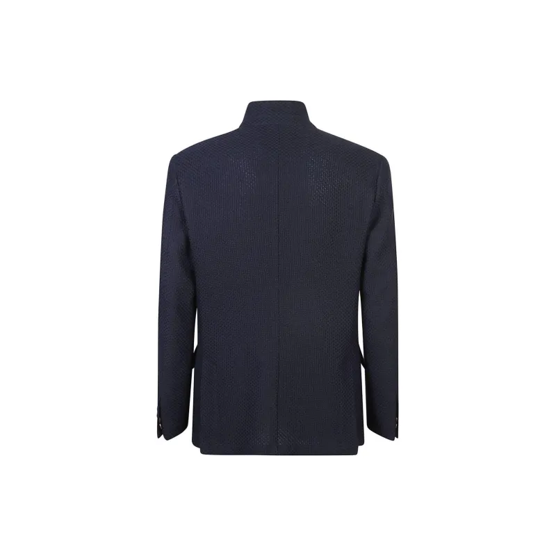 Corneliani Band Collar Textured Blazer-1