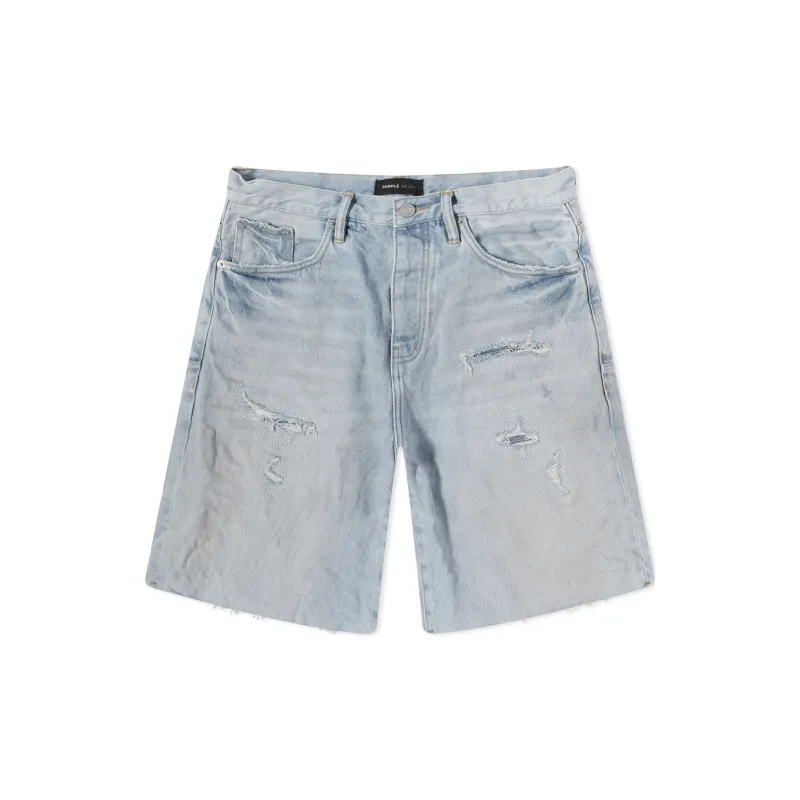 Purple Brand Logo-patch Denim Shorts-6