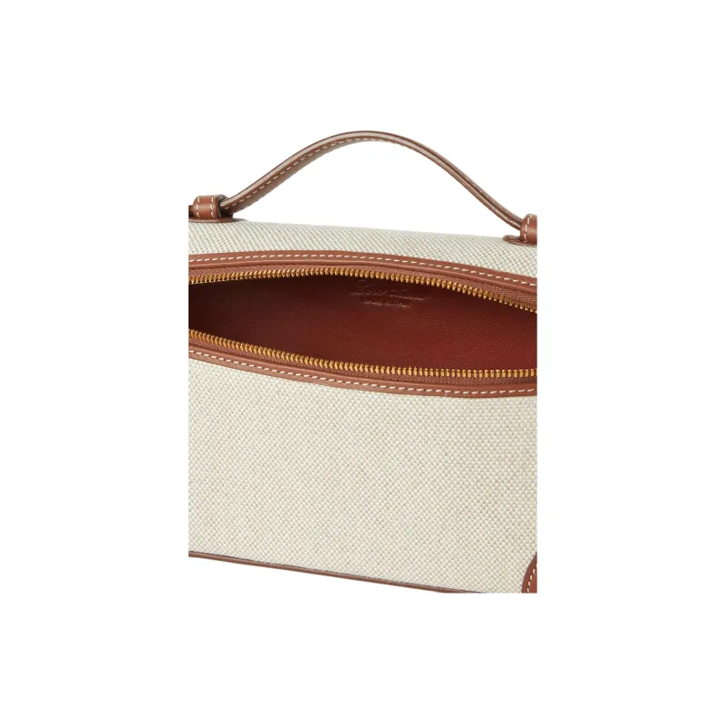 Loro Piana ExtraPocket Cotton Shoulder Bag, Crossbody Bag, Handbag Regular Women's Natural & Caramel & Sun Gold-7