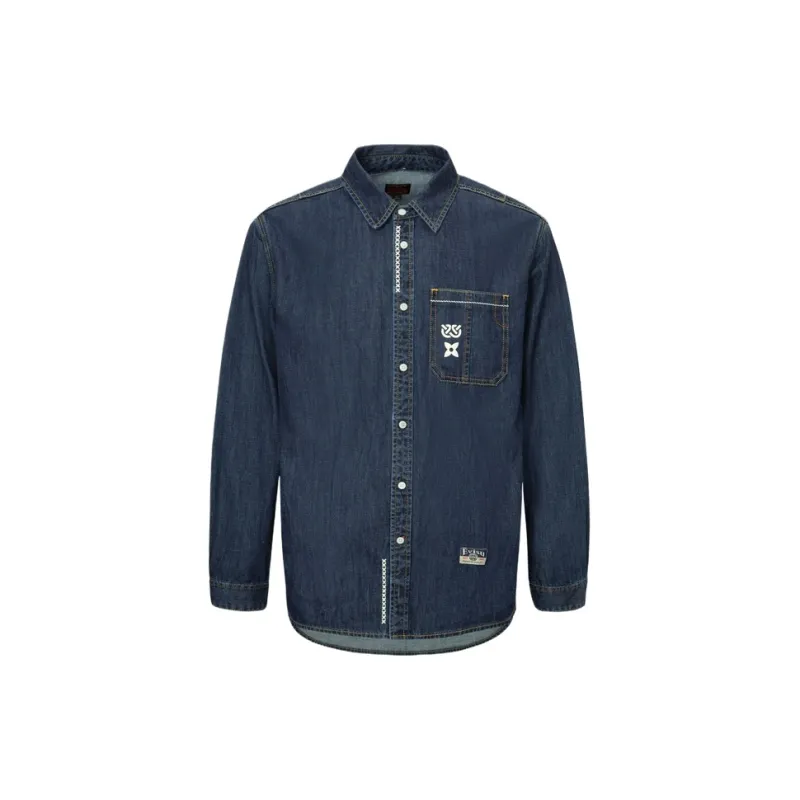 EVISU 2024 Fall And Winter Shirt Men's Denim Blue-1