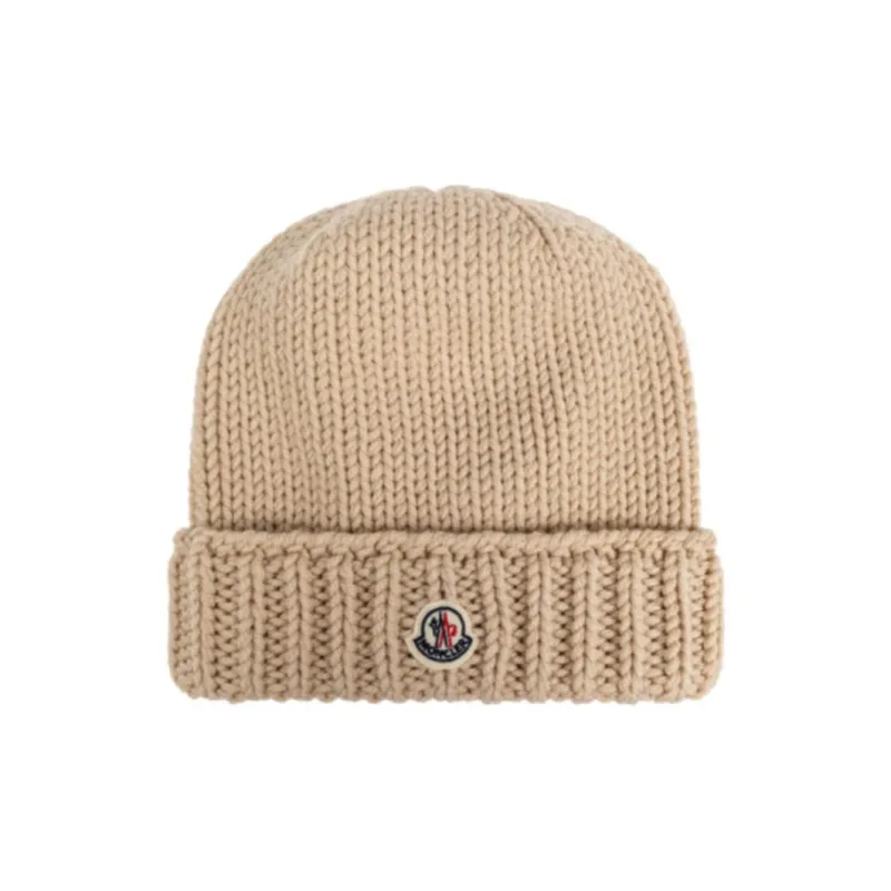 Moncler Logo Patch Ribbed Beanie-0