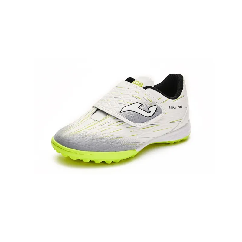Joma Anti Slip And Wear Resistant Coverage Low Top Kids' Soccer Shoes White Green Kids'-2