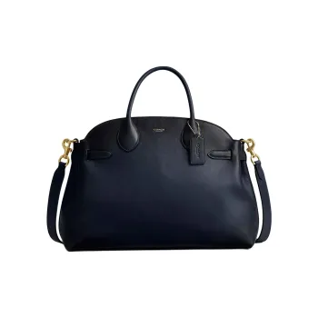COACH Empire Carryall Grain Leather Shoulder Bag, Crossbody Bag, Handbag Large Size Women's Marine Blue