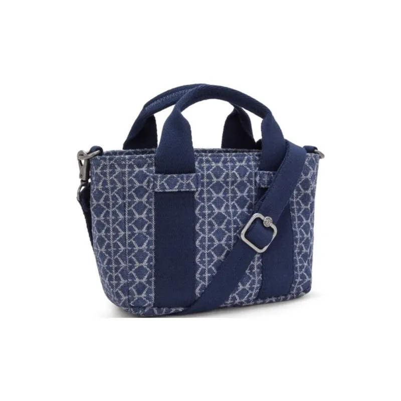 Kipling Cotton Laptop Bag, Shoulder Bag, Crossbody Bag, Handbag Mini Unisex Denim Blue-2