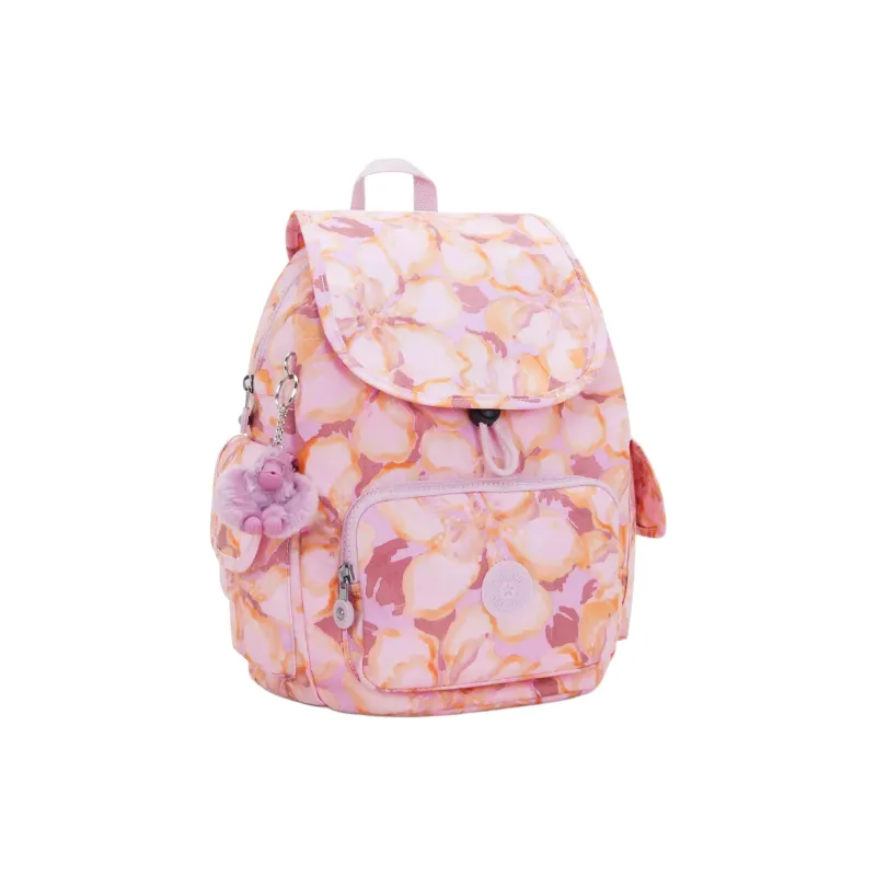 Kipling Recycled Polyester Backpack Small Size Women's Floral Pink-1