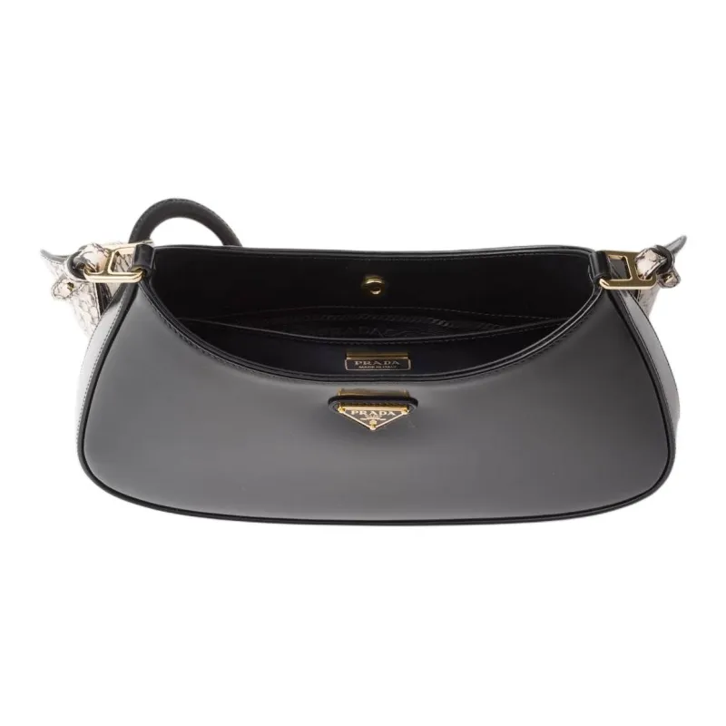 PRADA Cleo Leather Crossbody Bag, Shoulder Bag Women's Black-5