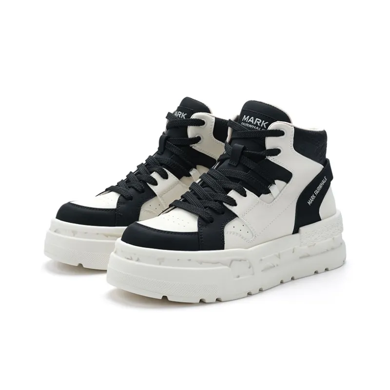 FAIRWHALE Skateboard Shoes Men High Top Black/Green-2