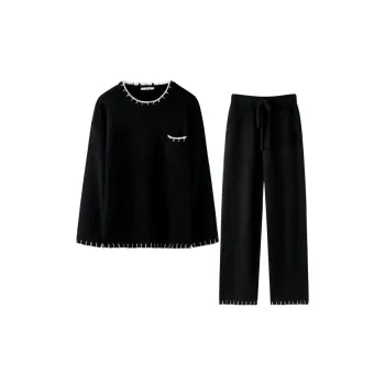 MEITENG Pajama Set Winter Women's Black