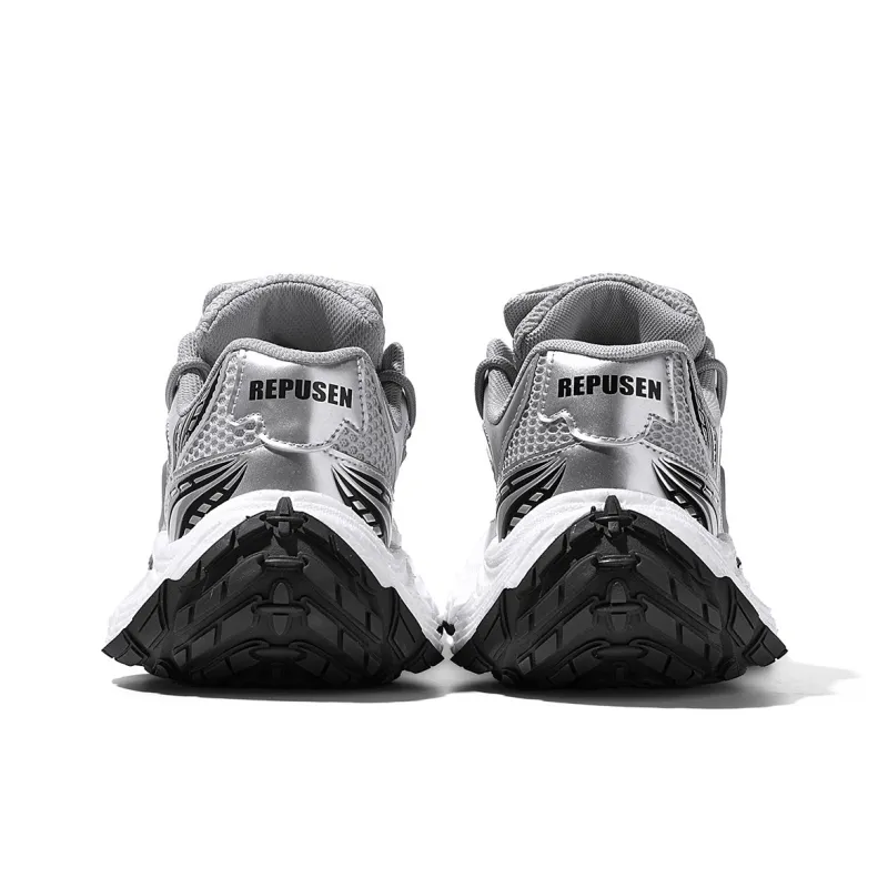REPUSEN Slip Resistant, Abrasion Resistant, Breathable, Height Increasing Low Top Chunky Sneakers Men's-3