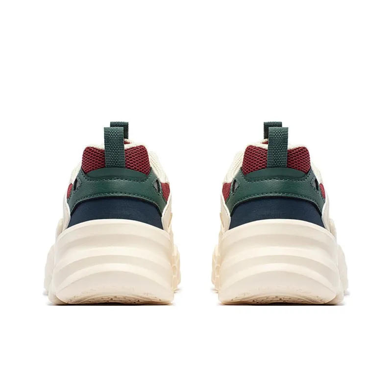 361° Anti-Slip Wear-Resistant Low-Top Casual Running Shoes Women's Beige Green Red-5