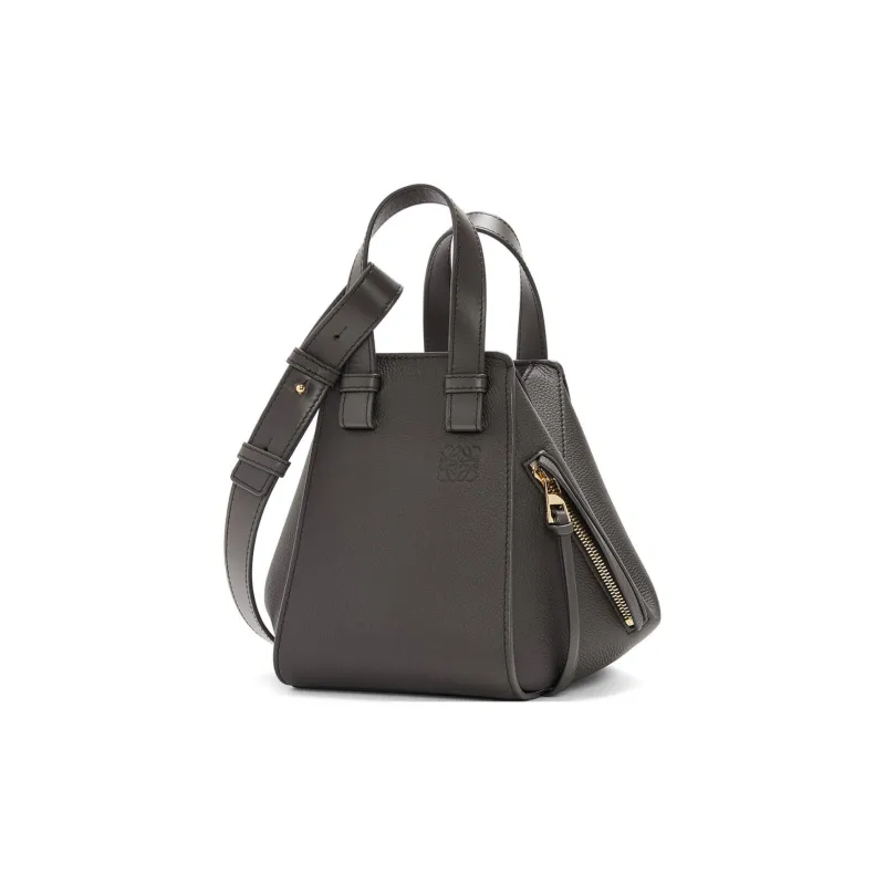 LOEWE Hammock Soft Grain Calfskin One Shoulder Handbag, Crossbody Bag Women's Dark Gray-1
