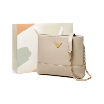 15 MINS Synthetic Leather With Cow Leather Crossbody Bag, Shoulder Bag Regular Women's Oat/Midnight Black