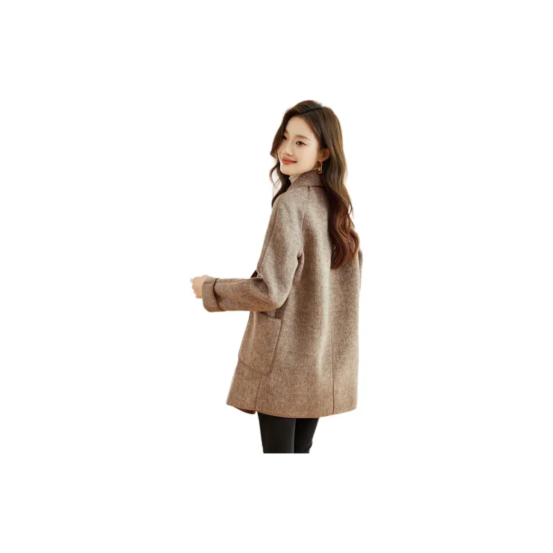Still Quiet Coat Women's Coffee Plaid-1