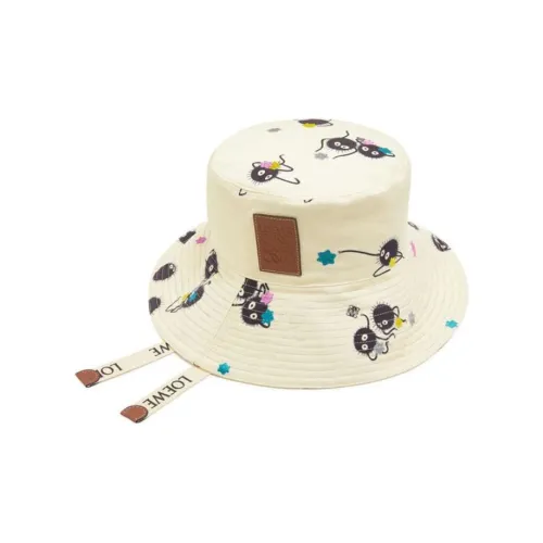 LOEWE Calfskin Bucket Hats Unisex White