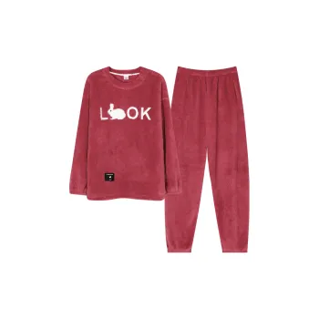 Huggy Kissy Pajama Set Women's Red