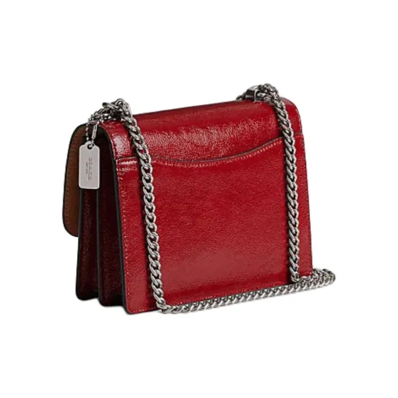 COACH Klare Cow Leather Shoulder Bag, Crossbody Bag Mini Women's Red-1