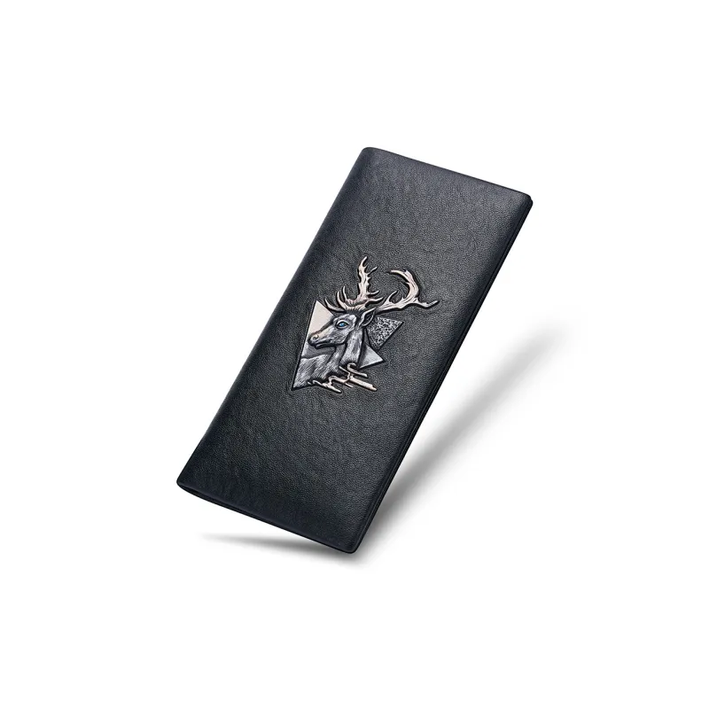 WilliamPOLO Cow Leather Wallet Men's Black-2