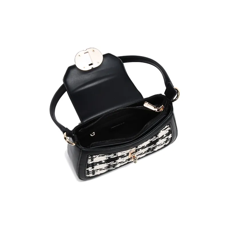 Carit&Koty Polyurethane Synthetic Leather Shoulder Bag Women's Black-6