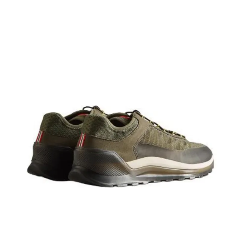 HUNTER Slip Resistant Low Top Casual Shoes Men's Bamboo Green Moon White Color Block-4