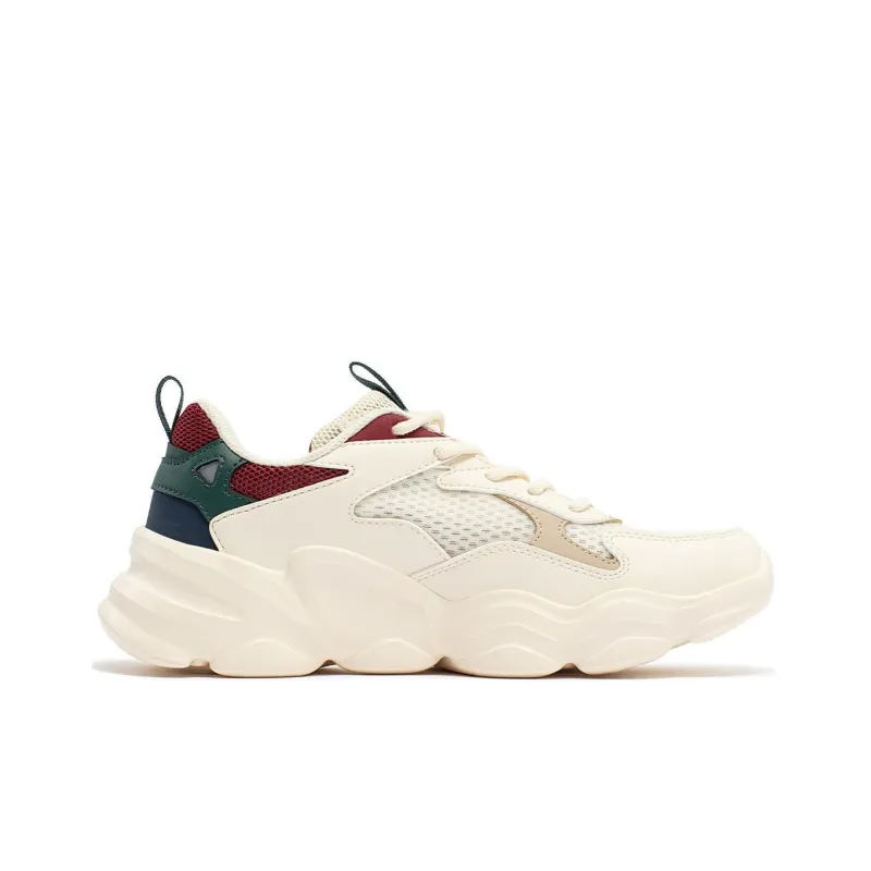 361° Anti-Slip Wear-Resistant Low-Top Casual Running Shoes Women's Beige Green Red-1