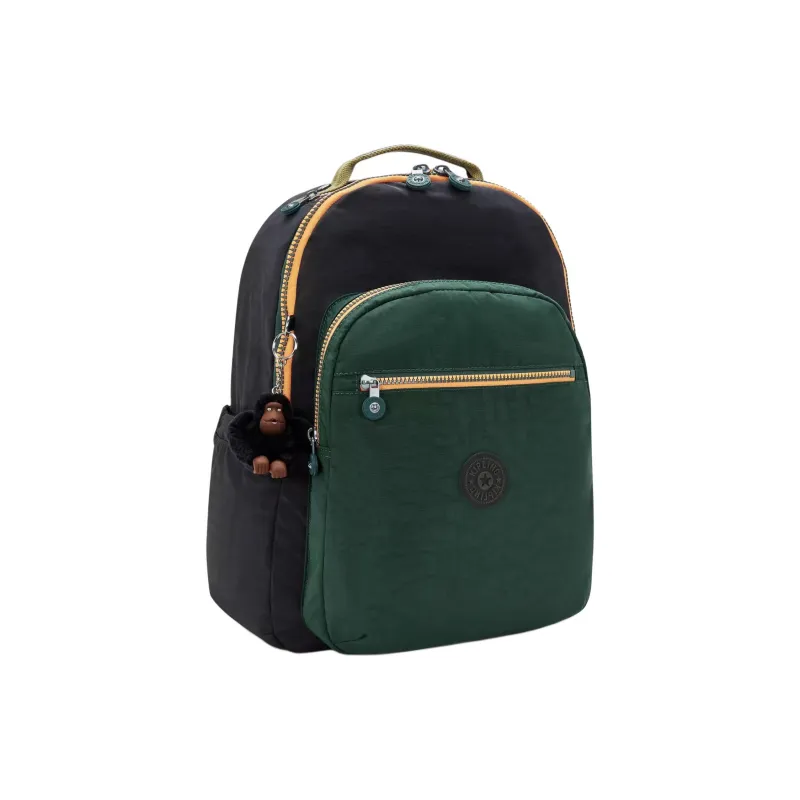 Kipling Nylon Backpack Large Size Unisex Green & Black-1