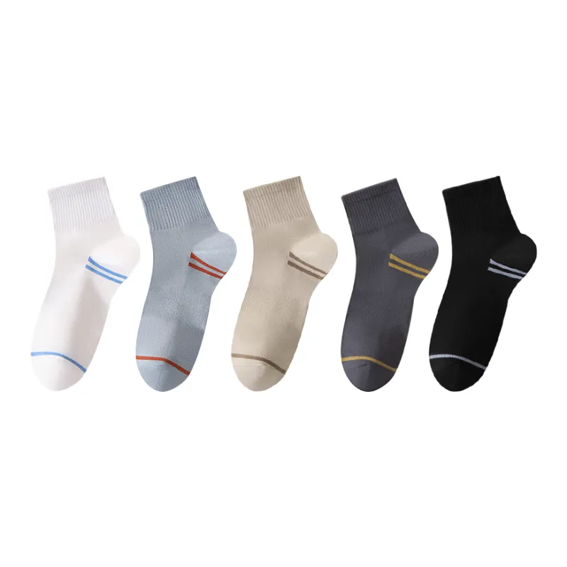 THREEGUN Mid-Calf Socks Men's 5 Pack Mixed Color-0