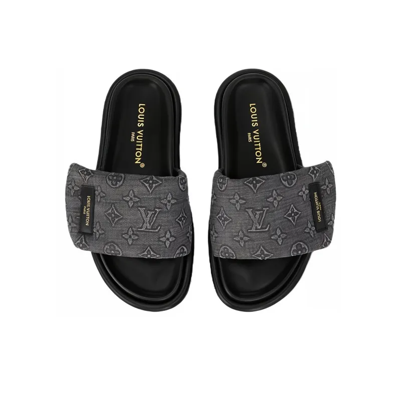 LOUIS VUITTON Pool Pillow Comfort Slide Slippers Women's Black-3