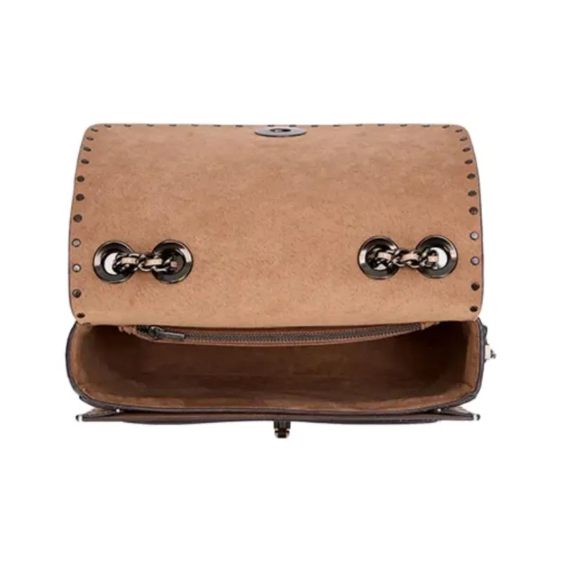 COACH Madison Cow Leather Shoulder Bag, Crossbody Bag Women's Taupe-3