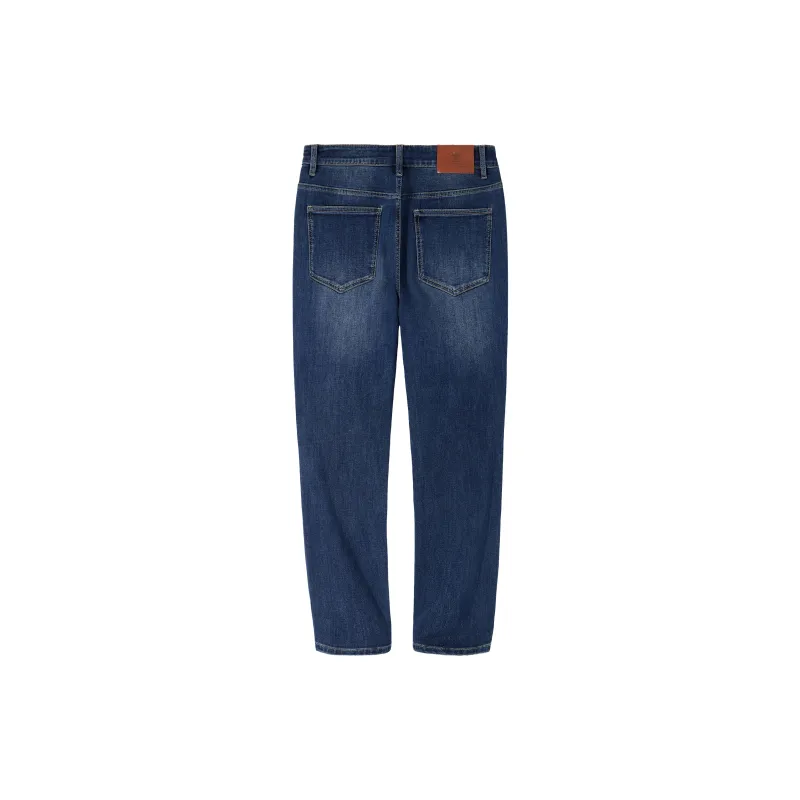 CAMEL Fleece Lined Warm Stretch Washable Casual Long Soft Skin Friendly Versatile Jeans Men's-6