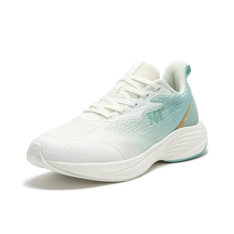 361° Anti Slip Wear Resistant Low Top Casual Running Shoes Women's White Green-2