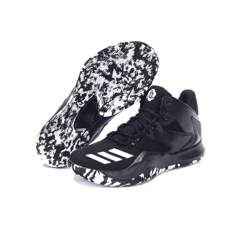 Adidas D Rose 773 Anti-Slip Wear-Resistant Mid-Top Basketball Shoes Men's Black White-3