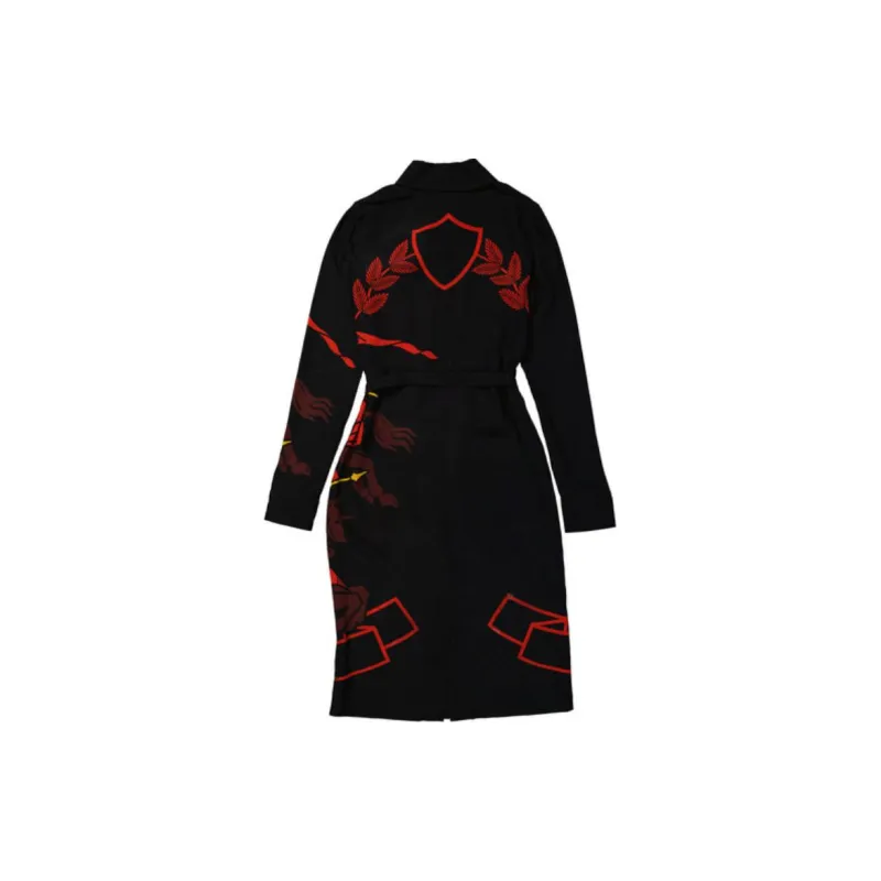 Burberry Long-Sleeved Dresses Women's Red-1